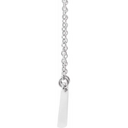 14K White Sculptural "V" 18" Necklace-