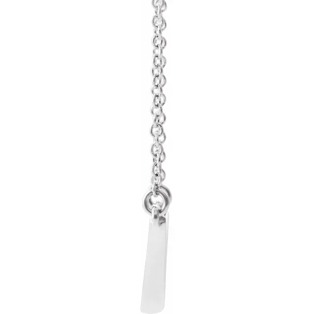 14K White Sculptural "V" 18" Necklace-