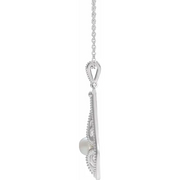 14K White Vintage-Inspired Freshwater Cultured Pearl 16-18" Necklace-