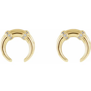14K Yellow .03 CTW Diamond Crescent Earrings-
