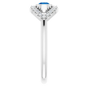 14K White Blue Sapphire & White Sapphire Evil Eye Ring-