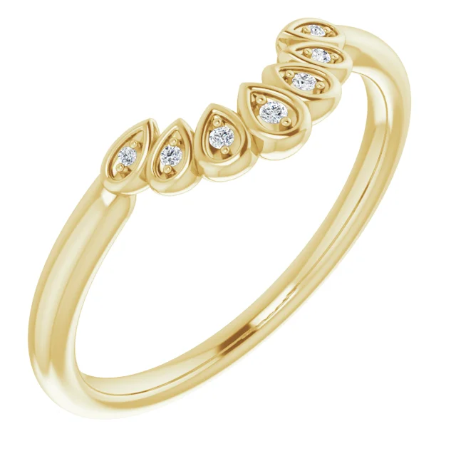 14K Yellow .04 CTW Diamond Vintage-Inspired Contour Band-