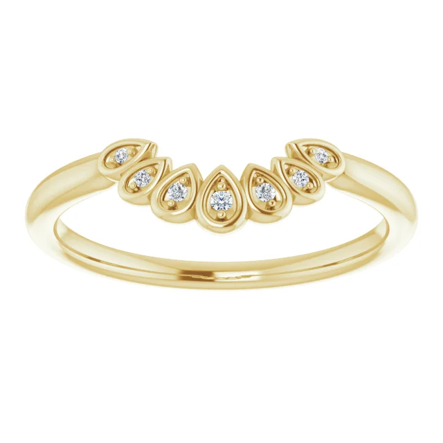 14K Yellow .04 CTW Diamond Vintage-Inspired Contour Band-