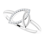 14K White .05 CTW Diamond Double Leaf Ring-