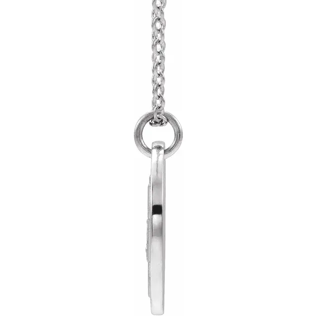 14K White .025 CTW Diamond Lotus 16-18" Necklace-