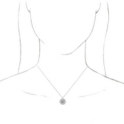 14K White .025 CTW Diamond Lotus 16-18" Necklace-