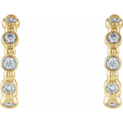 14K Yellow 3/8 CTW Diamond Beaded Hoop Earrings-