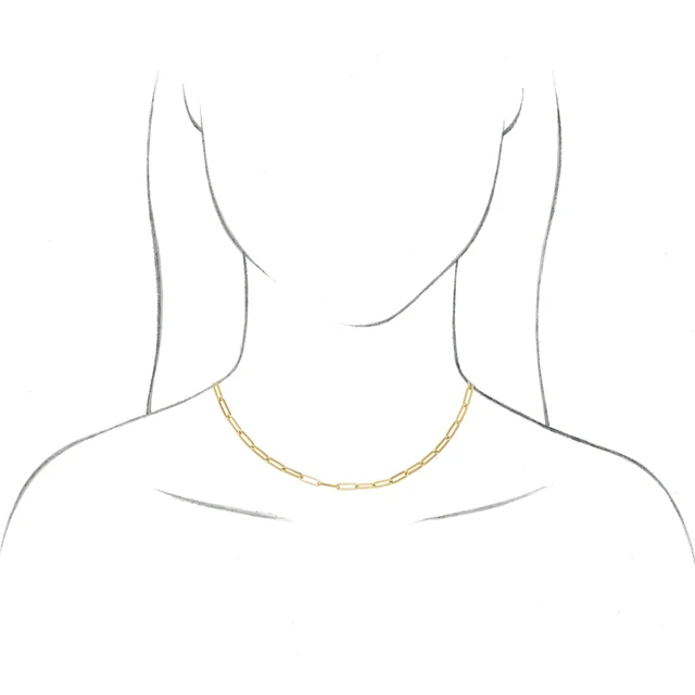14K White 3.85 mm Elongated Flat Link 16" Chain-
