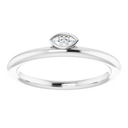 14K White .07 CT Diamond Asymmetrical Stackable Ring-
