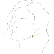 14K Yellow Multi-Gemstone Geometric Bar Drop Earrings-