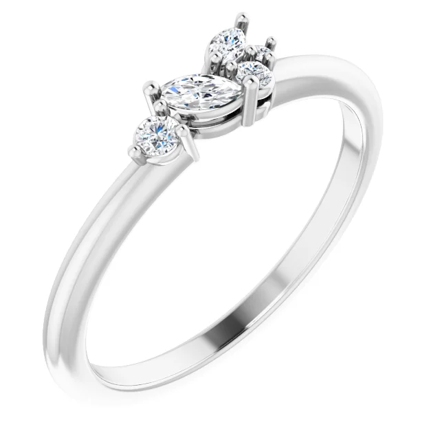 14K White 1/6 CTW Diamond Stackable Ring-