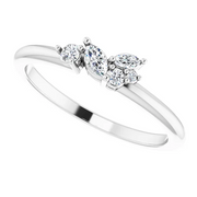 14K White 1/6 CTW Diamond Stackable Ring-