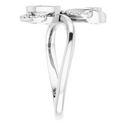 14K White 1/2 CTW Diamond Bezel-Set Bypass Ring-