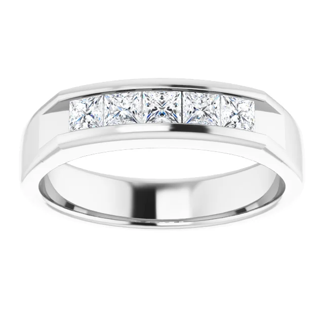 14K White 3/4 CTW Diamond Band-