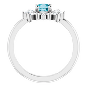 14K White London Blue Topaz & 3/8 CTW Ring-