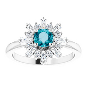 14K White London Blue Topaz & 3/8 CTW Ring-