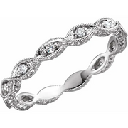 14K White 1/8 CTW Diamond Anniversary Band Size 5-5-