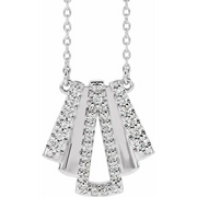 14K White 1/4 CTW Diamond Art Deco 18" Necklace-