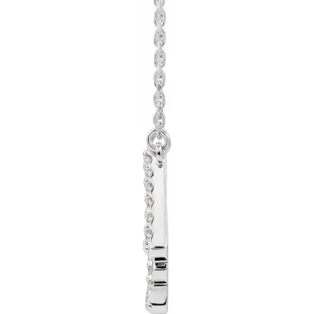 14K White 1/4 CTW Diamond Art Deco 18" Necklace-