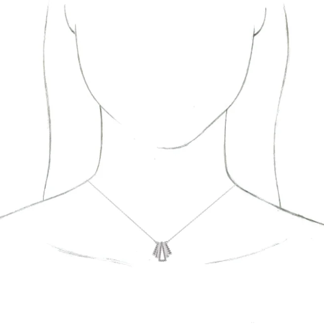 14K White 1/4 CTW Diamond Art Deco 18" Necklace-
