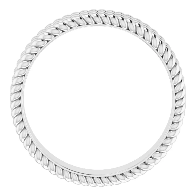Platinum 5.25 mm 3-Layered Stacked Rope Band Size 5.5-5.5-