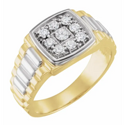 14K Yellow/White 3/8 CTW Diamond Ring-