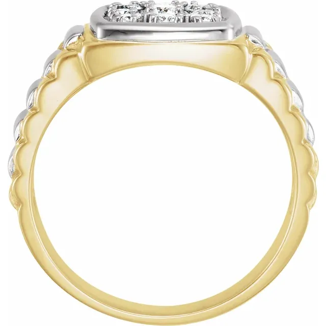 14K Yellow/White 3/8 CTW Diamond Ring-