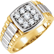 14K Yellow/White 3/8 CTW Diamond Ring-