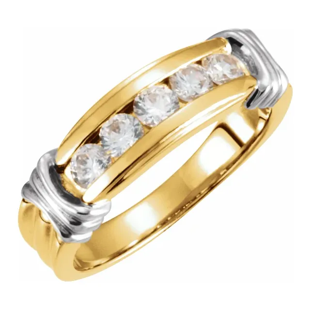 Platinum & 18K Yellow 1/2 CTW Diamond Ladies Band-