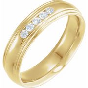 14K Yellow 1/8 CTW Diamond Half Round Edge Band Size 15-15-