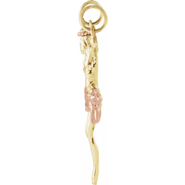 14K Yellow 29x22.5 mm Crucifix Pendant-