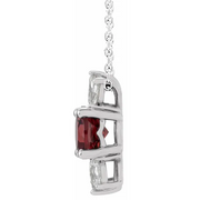 14K White Garnet & 1/4 CTW Diamond 16-18" Necklace-