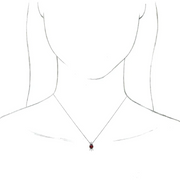 14K White Garnet & 1/4 CTW Diamond 16-18" Necklace-