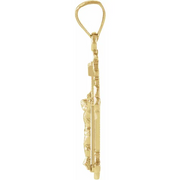 14K Yellow 19x14 mm Crucifix Pendant-