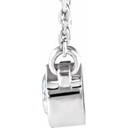 14K White 4 mm Round Forever One Moissanite 18" Necklace-