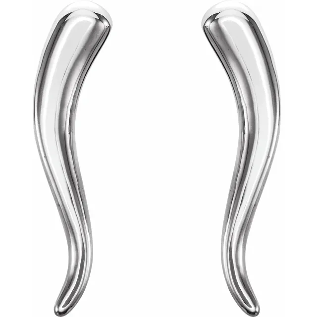 14K White Horn Earrings-
