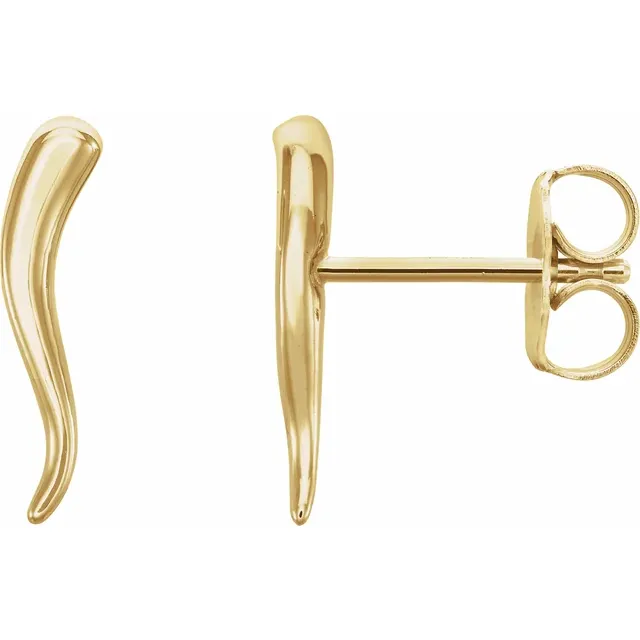 14K White Horn Earrings-