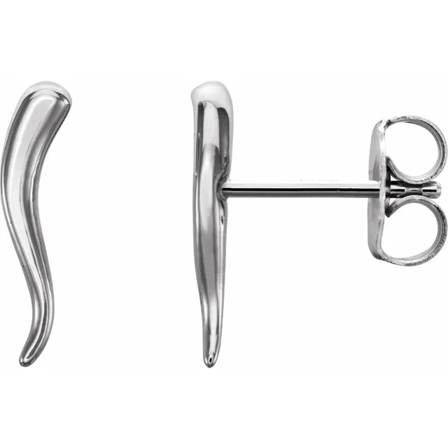 14K White Horn Earrings-