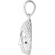 14K White 14.7x10.5 mm Meditation Buddha Pendant-