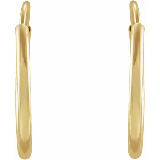 14K Yellow 12 mm Flexible Endless Hoop Earrings