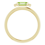 14K Yellow Peridot & .02 CTW Diamond Stackable Ring-