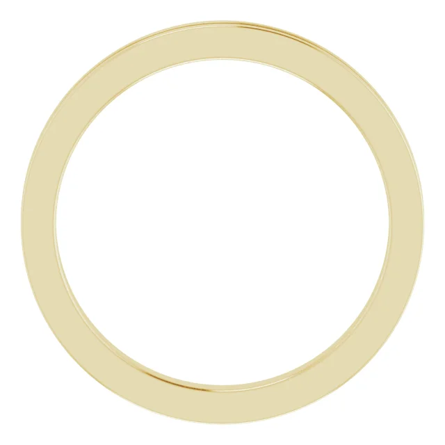 14K Yellow 2 mm Flat Edge Band with Milgrain Size 5.5-