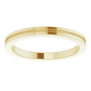 14K Yellow 2 mm Flat Edge Band with Milgrain Size 5.5-