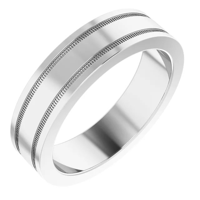 14K Yellow 2 mm Flat Edge Band with Milgrain Size 5.5-