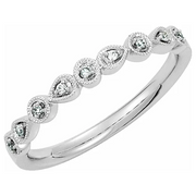 Platinum .04 CTW Diamond Ring-7.00 (approximate standard size)-
