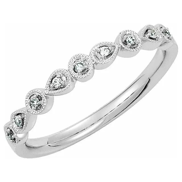 Platinum .04 CTW Diamond Ring-7.00 (approximate standard size)-