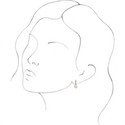 14K Yellow Freshwater Cultured Pearl & 1/8 CTW Diamond Earrings-
