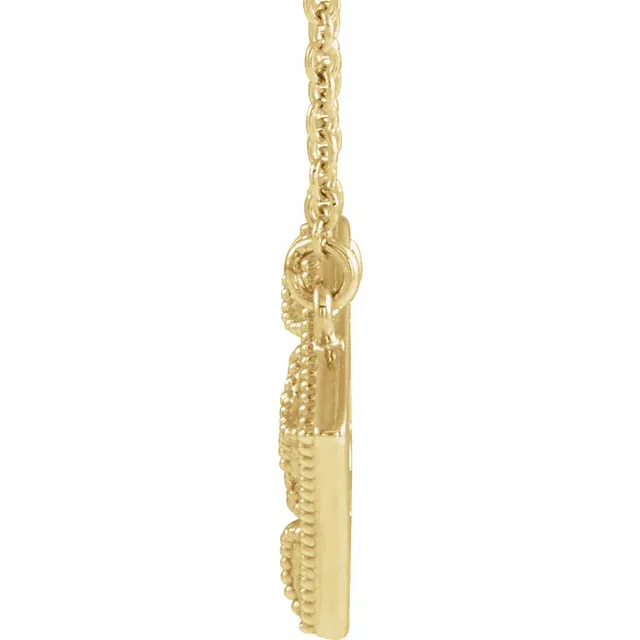 14K Yellow Vintage-Inspired Geometric 18" Necklace-