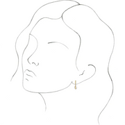 14K Yellow Freshwater Cultured Pearl & .025 CTW Diamond Hoop Earrings-