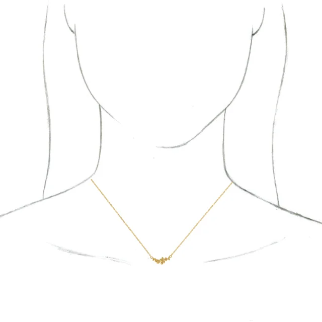 14K Yellow Scattered Bead 18" Necklace-